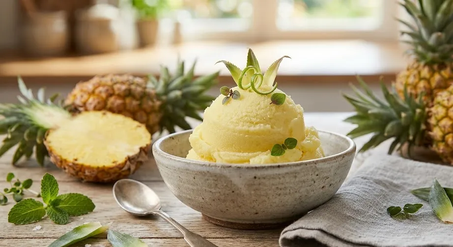 Exotisches Ananas-Sorbet