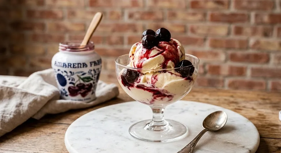 Fruchtiges Amarena-Gelato